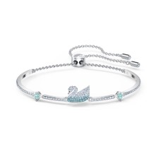 FACET SWAN BANGLE, MULTI-COLORED, MIXED METAL FINISH