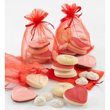 Valentine Cookies & Chocolates Gift Bags - Set of 4