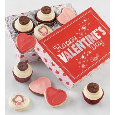 Red Velvet Buttercream-Frosted Valentine Cupcakes & Cookies