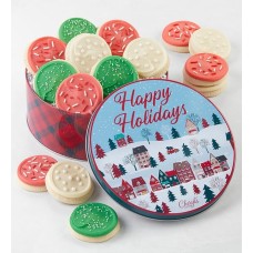 Holiday Village Frosted Sugar Cookie Gift Tin