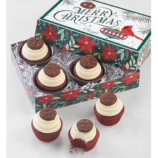 Buttercream-Frosted Red Velvet Holiday Cupcakes