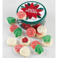 Traditional Happy Holidays Gift Tin - Frosted Sugar Cookies