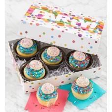 Buttercream-Frosted Celebration Sprinkles Cupcakes - 6 cupcakes