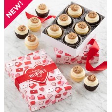 Buttercream-Frosted Chocolate & Vanilla Valentine Cupcakes - 12