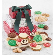 Traditional Happy Holidays Gift Tower