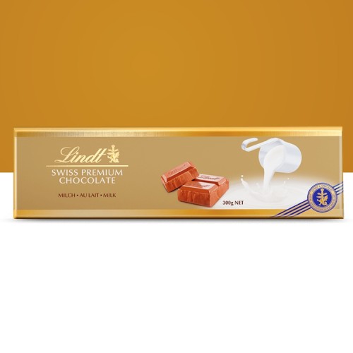 Lindt Gold Block Milk Swiss Premium Chocolate 300g