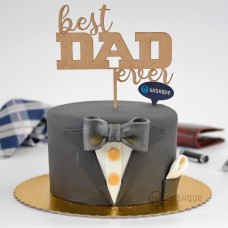 He's The Best Tuxedo Ribbon Cake