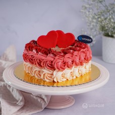 Two Hearts Rosette Chocolate Cake