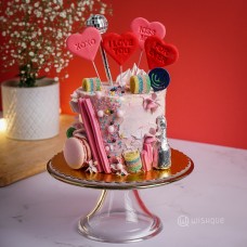XOXO Candy Hearts Chocolate Cake