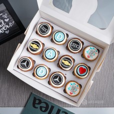 Best Dad Theme Chocolate & Vanilla Cupcake (12 Pack)