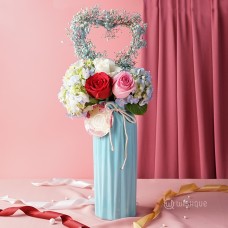 Heart & Mind Blue Floral Vase