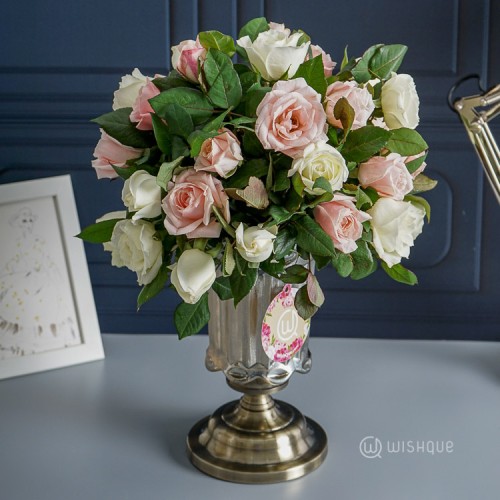 Amazing Roses in a Classic Glass Vase