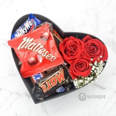Chocolates & Roses Heart Box
