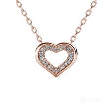 Heart Pendant With Cloe Crystals Rose - Gold Plated
