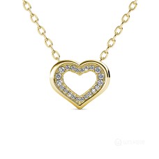 Heart Pendant With Cloe Crystals Yellow - Gold Plated