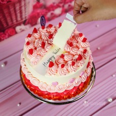 Heart's Desire Valentine's Day Ribbon Cake