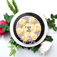 Buttercream Rose Ribbon Cake