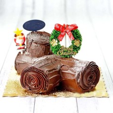 Chocolate Yule Log Cake