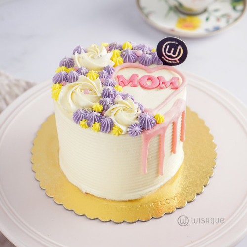 Love Heart Mom Mini Ribbon Cake