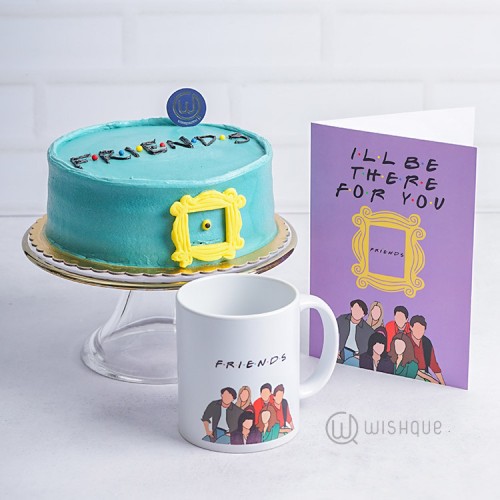 FRIENDS Theme Cake & Printed Mug Gift Set