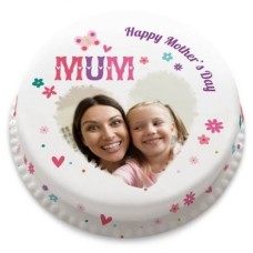 Mum Heart Photo Cake (letterbox gift cake (serves 2-4))