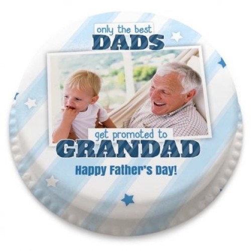 Grandad Promotion Photo Cake (letterbox gift cake (serves 2-4))
