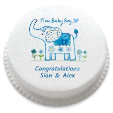 Baby Boy Elephant Cake (Medium Cake (Serves 18-25))