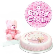 Pink Baby Teddy Gift Set (Small Cake Set (S) Serves 10)