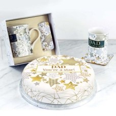 dad star mug gift set (large cake set (c) serves 45)