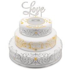 Anniversary Tiered Photo Cake (Two Tier (P) Serves 30)