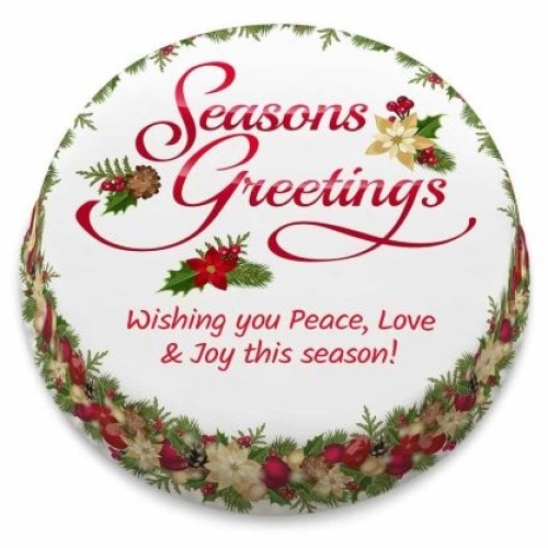 Holly Greetings Cake (letterbox gift cake (serves 2-4))