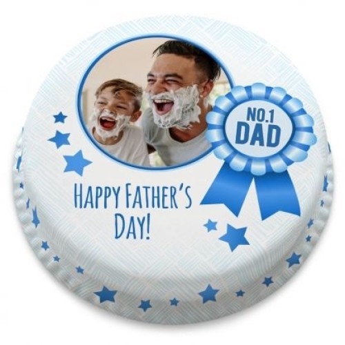 No.1 Dad Photo Cake (Small Party Cake (Serves 10-12))