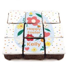floral easter egg brownies