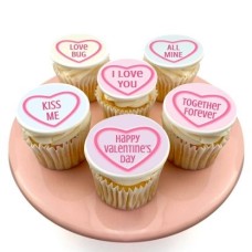 6 Love Heart Cupcakes