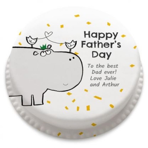 Hippo Dad Cake (letterbox gift cake (serves 2-4))