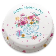 Tea Cup Flowers Cake (large cake (serves 40-55))