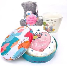 Mother's Day Ted Hamper (medium cake (serves 18-25))