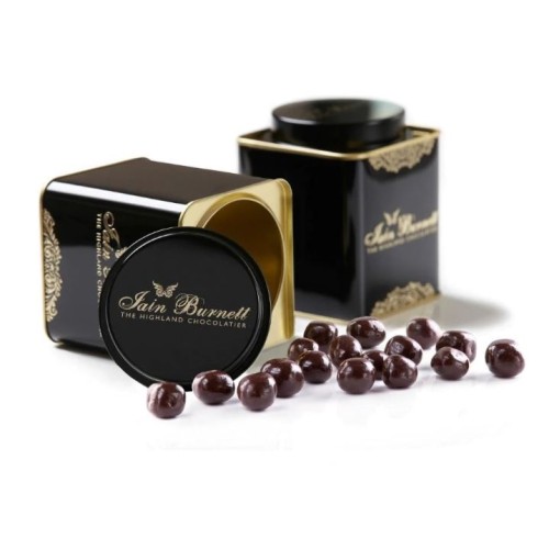 Decorative Tin of Coffee Beans in Dark Chocolate