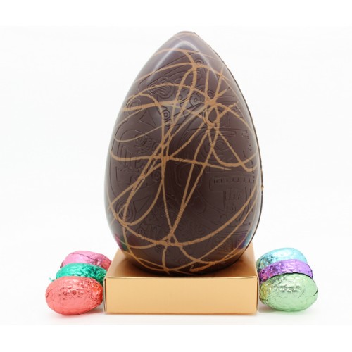 Dark Chocolate Drizzle Egg With Belgian Praline Eggs