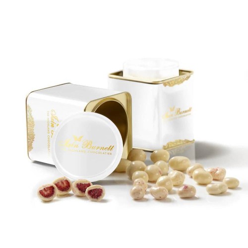 Decorative Tin of Strawberries & Raspberries in White