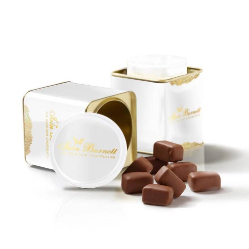 Decorative Tin of Turkish Delight in Chocolate