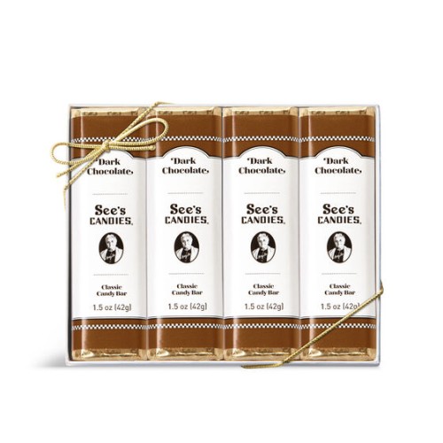 Dark Chocolate Candy Bars (Pack of 4)