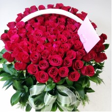 Flower Basket(100 Roses)-Red