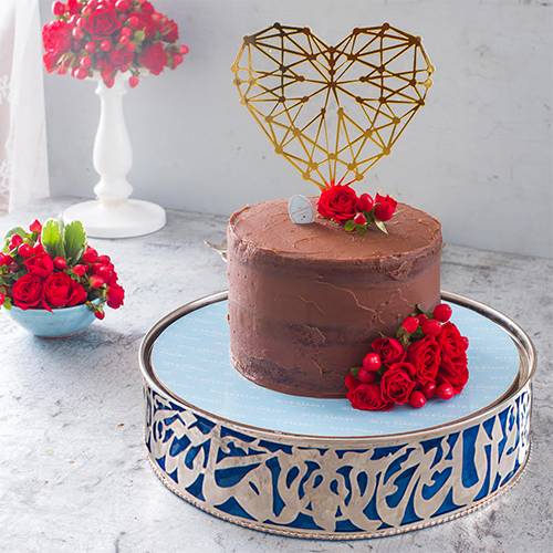 Golden Heart Chocolate Cake