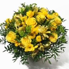 Miss Sunshine: Yellow roses, Chrysanthemum, Alstromeria, etc (Classic)