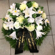 Wreath: artificial flowers
