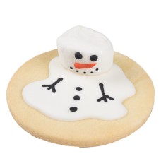 Marshmallow Snowman Melting On Cookie