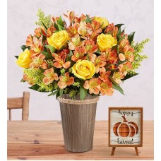 Fall Rose & Peruvian Lily Bouquet (Bouquet Only)