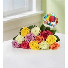 Congratulations Assorted Roses: 12-24 Stems (12 Stems Bouquet Only)