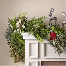 Winter Greens & Red Berry Garland